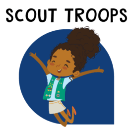Are you the leader of a Boy or Girl Scout Troop looking to work with the Library? Click/tap the icon above for available options!